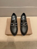 Louis Vuitton Men's Black Buckle Loafers