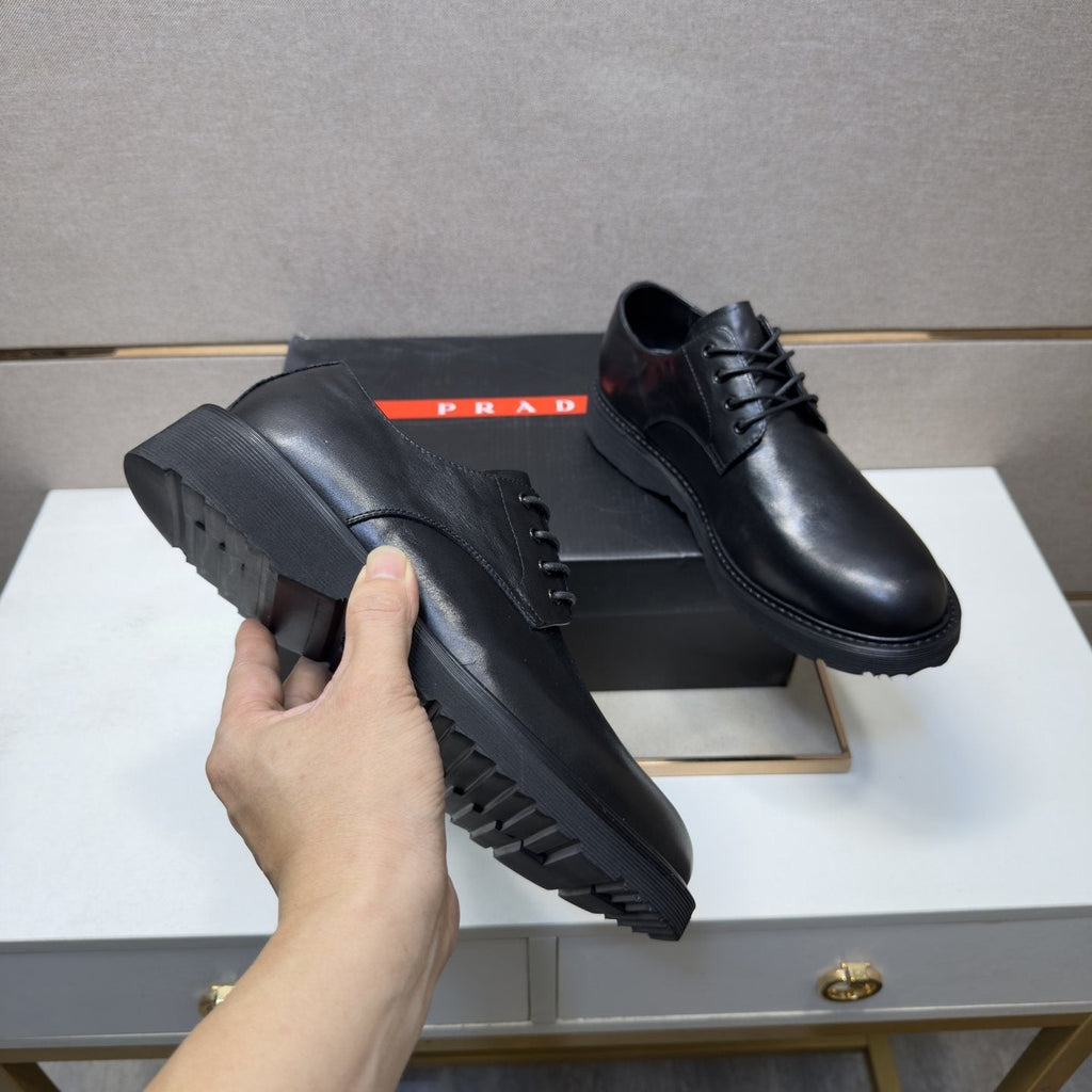 Prada Black Lace-Up Dress Shoes