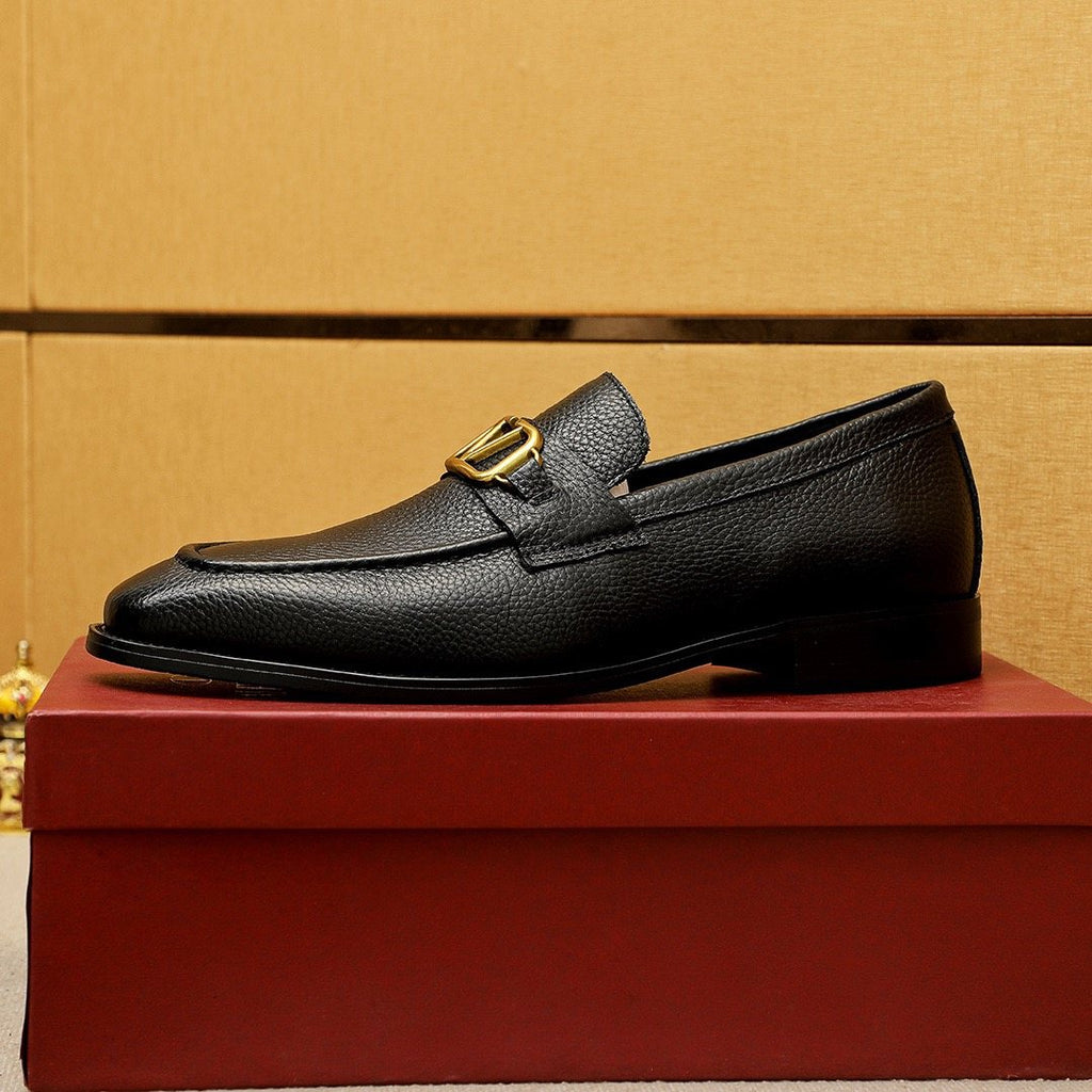 Valentino Black V-Hardware Loafers