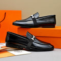 Hermès Men's Black H-Hardware Loafers - Leather Lining
