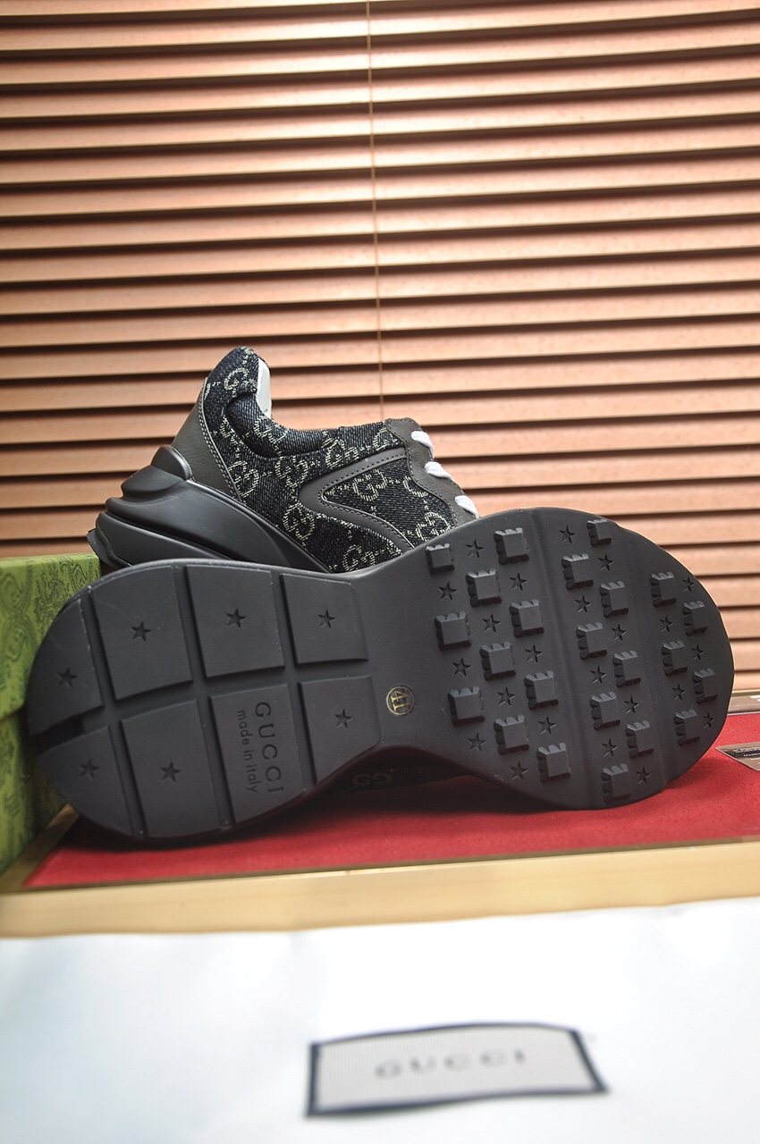 Gucci Black GG Pattern Sneakers