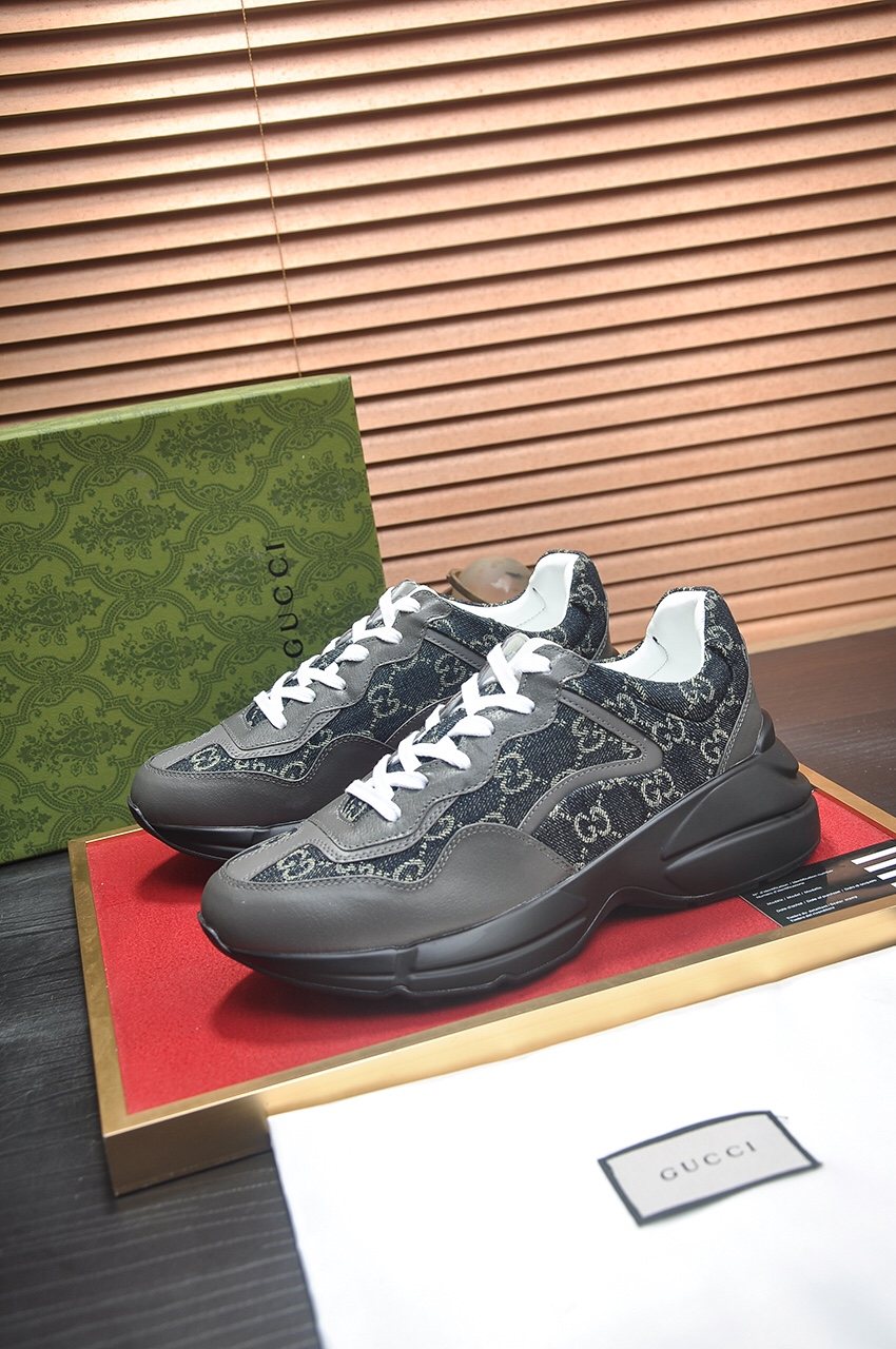 Gucci Black GG Pattern Sneakers
