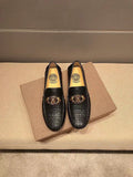 Versace Black Textured Loafers