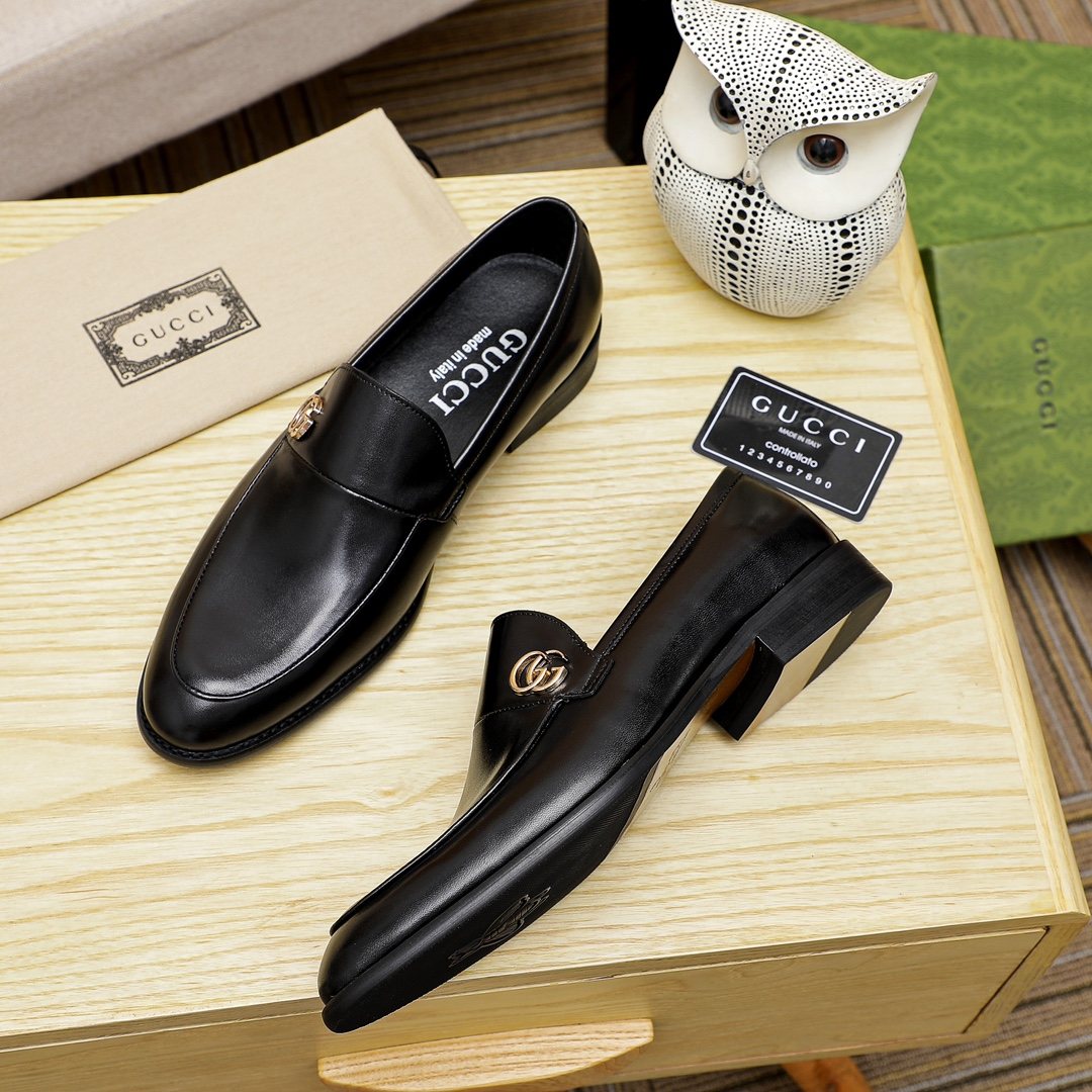Gucci Black Double-G Slip-On Loafers