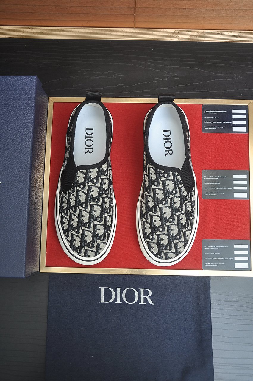 Dior Patterned Slip-On Sneakers