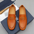 Dior Orange-Brown Buckle Loafers