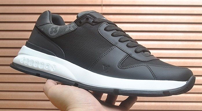 Louis Vuitton Black Leather Low-Top Sneakers