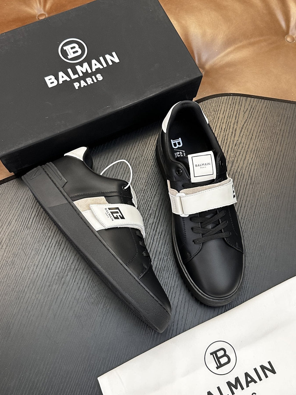 Balmain B-Skate Strap Sneakers