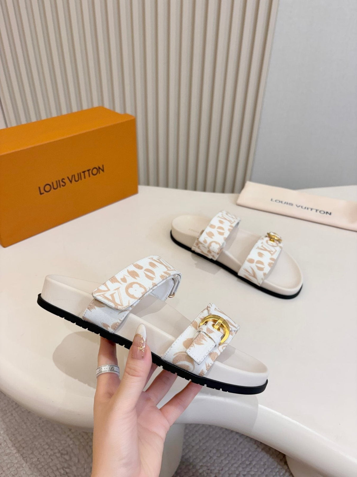 Louis Vuitton Double-Strap Slide Sandals - Dark Outsole