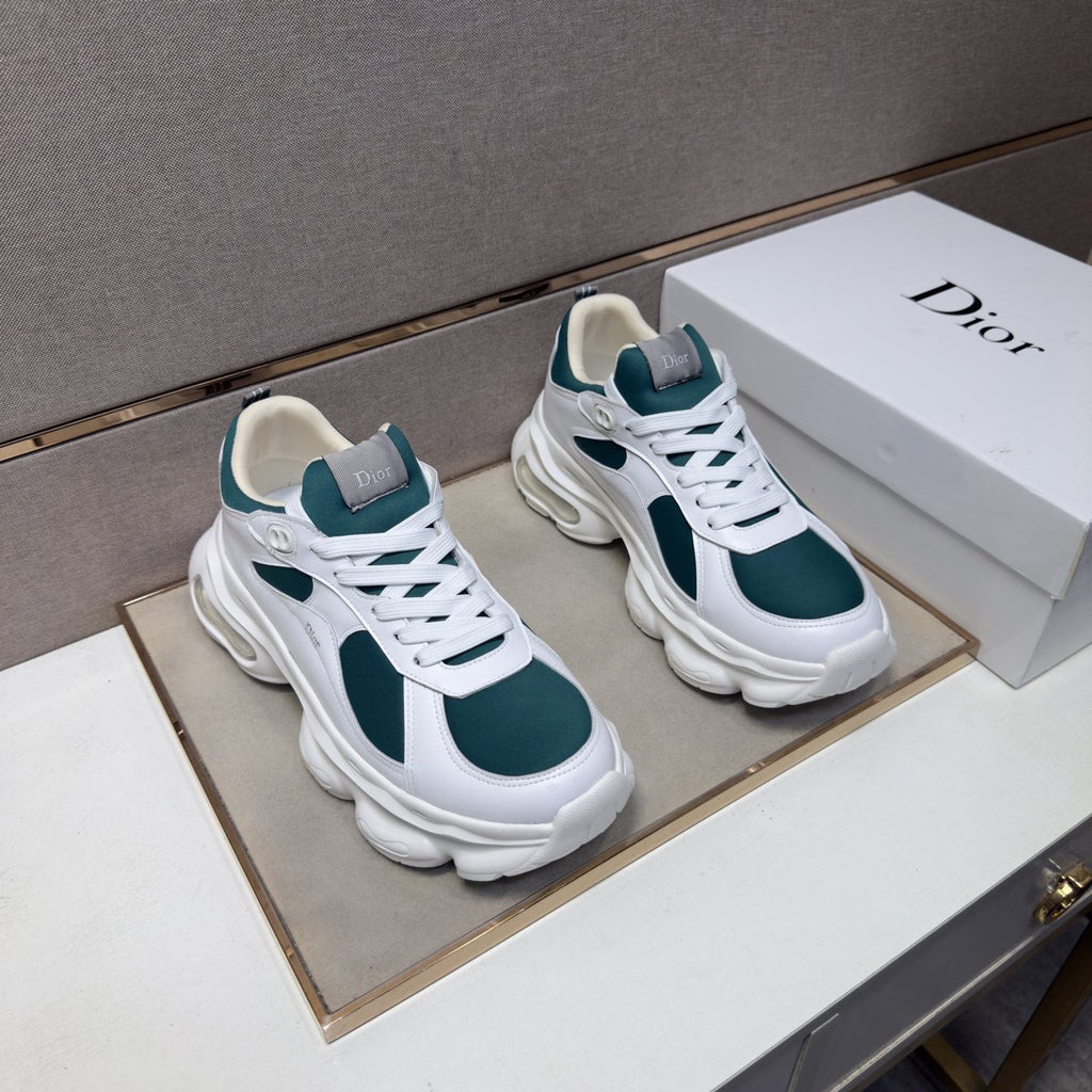 Dior Navy Blue, Black and Green Low-Top Sneakers