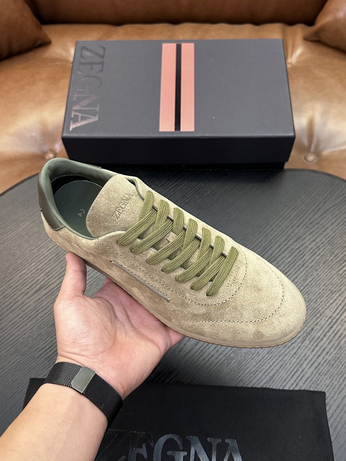 Zegna Suede Lace-Up Sneakers