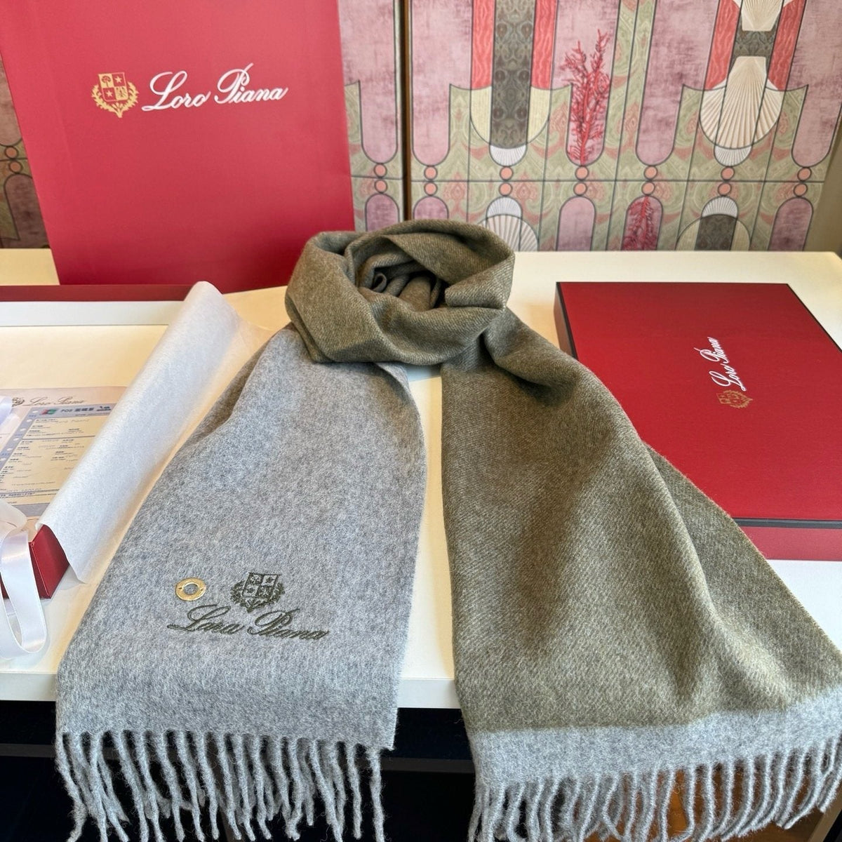 Loro Piana Reversible Fringed Scarf