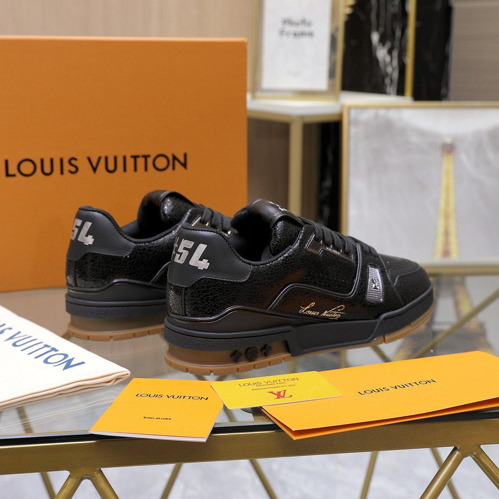 Louis Vuitton Metallic Crackle Low-Top Sneakers