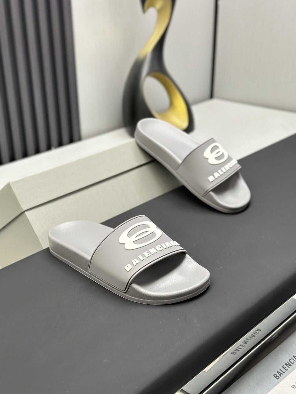 Balenciaga Logo Strap Slide Sandals