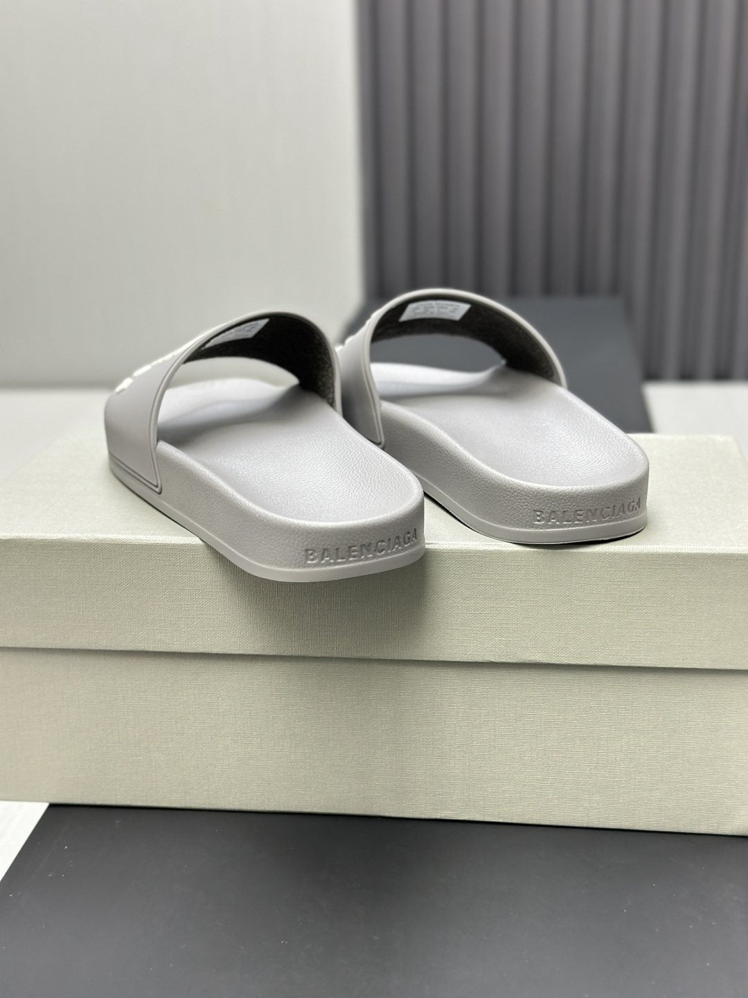 Balenciaga Logo Strap Slide Sandals