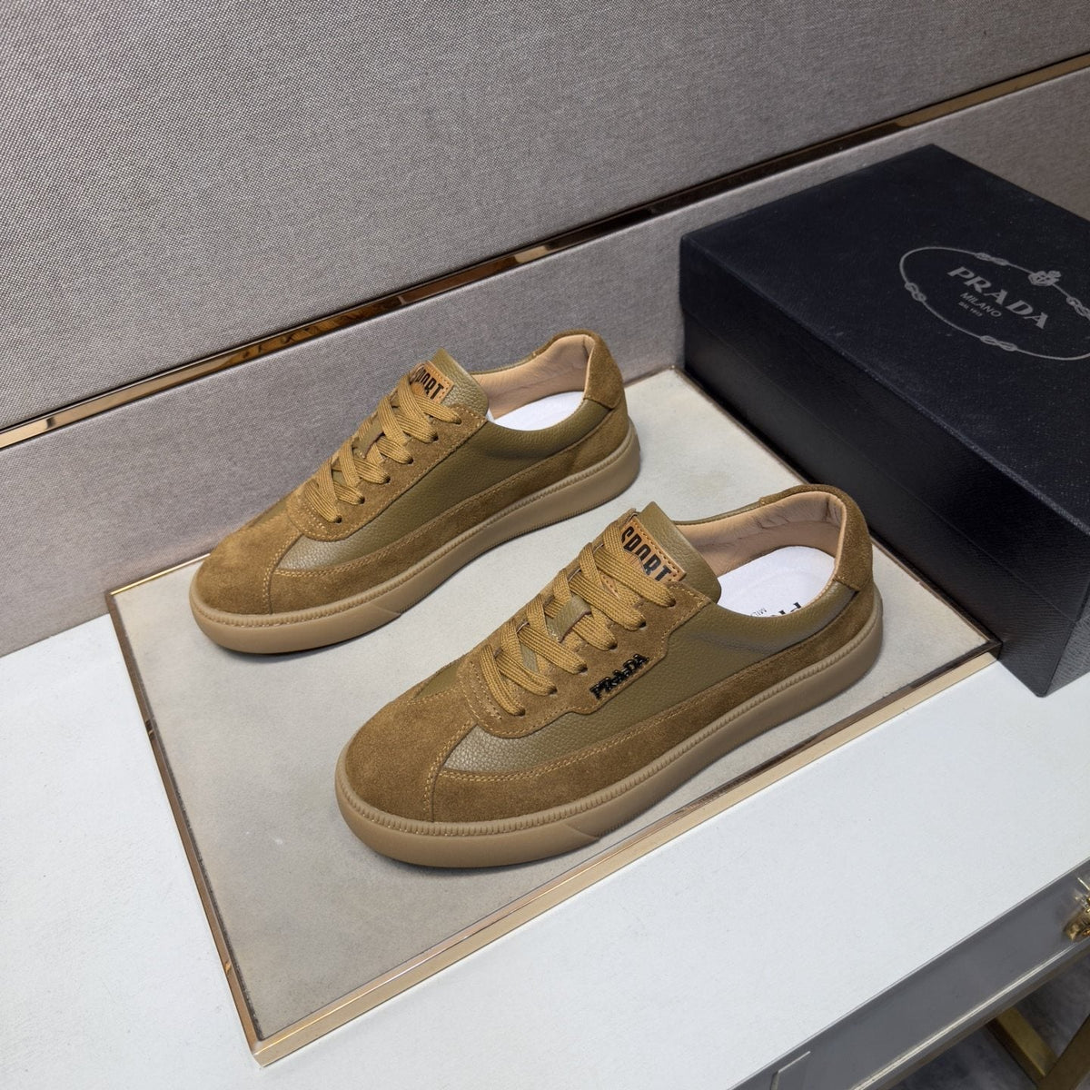 Prada Logo Low-Top Sneakers