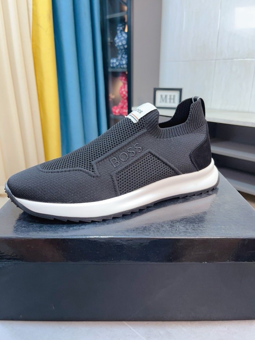BOSS Knit-Look Slip-On Sneakers