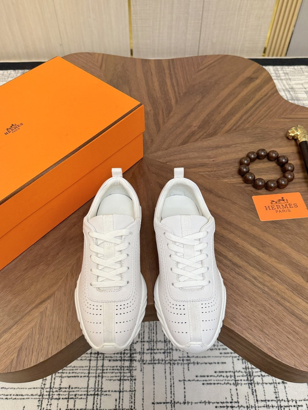 Hermès Perforated Low-Top Sneakers
