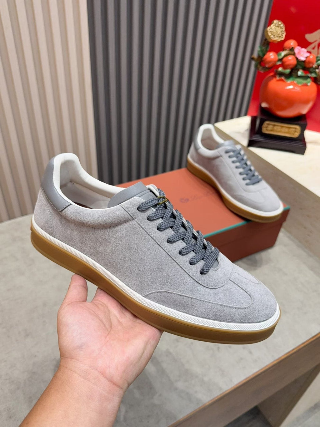 Loro Piana Tennis Walk Suede Low-Top Sneakers
