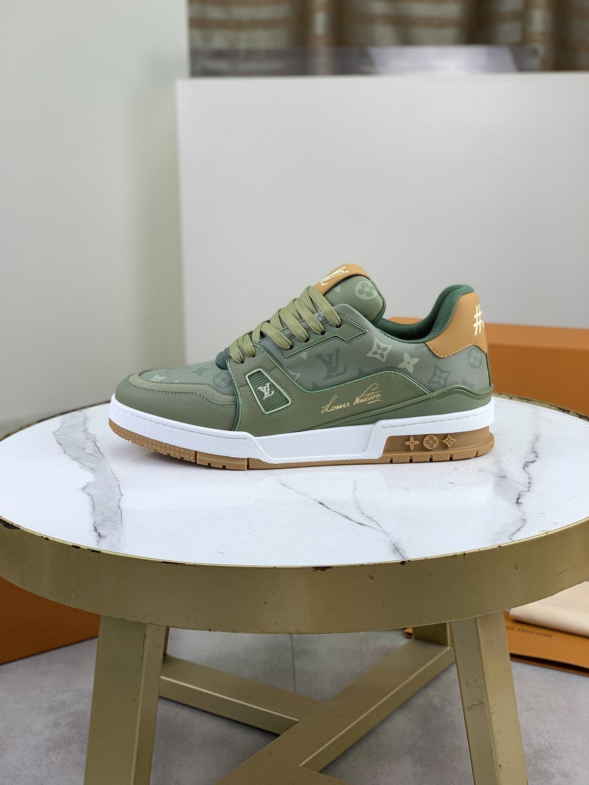 Louis Vuitton Sage Green Low-Top Sneakers