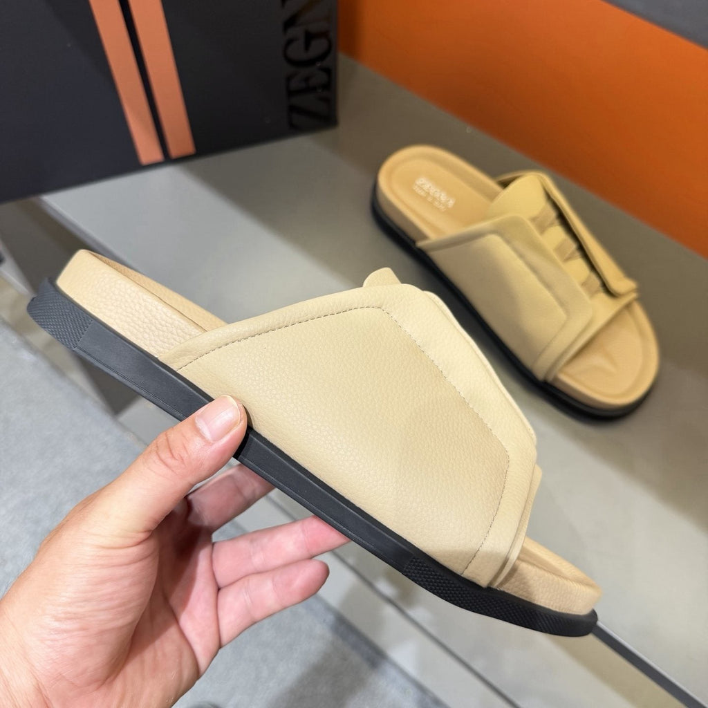 Zegna Men's Textured Strap Slide Sandals