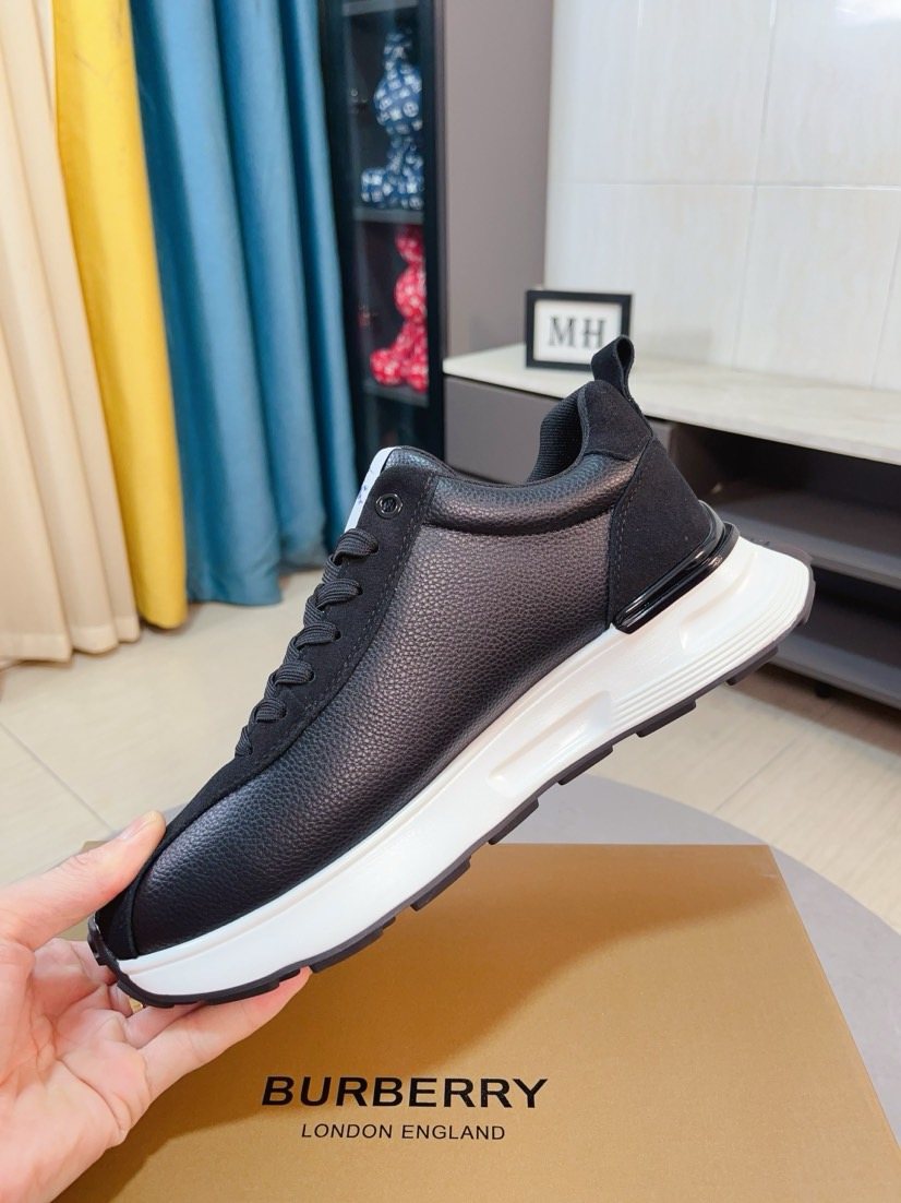 Burberry Men's Contrast-Panel Lace-Up Sneakers