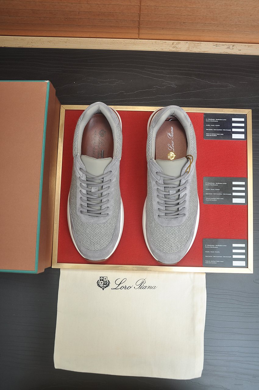 Loro Piana Textured Lace-Up Sneakers