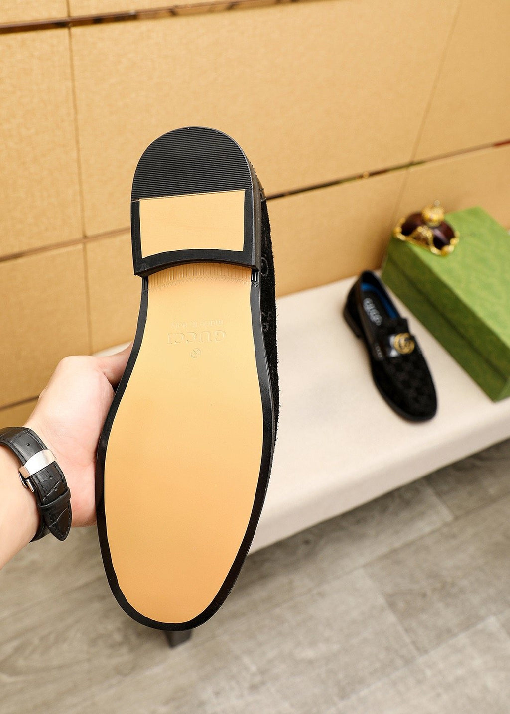 Gucci Patterned Hardware Loafers