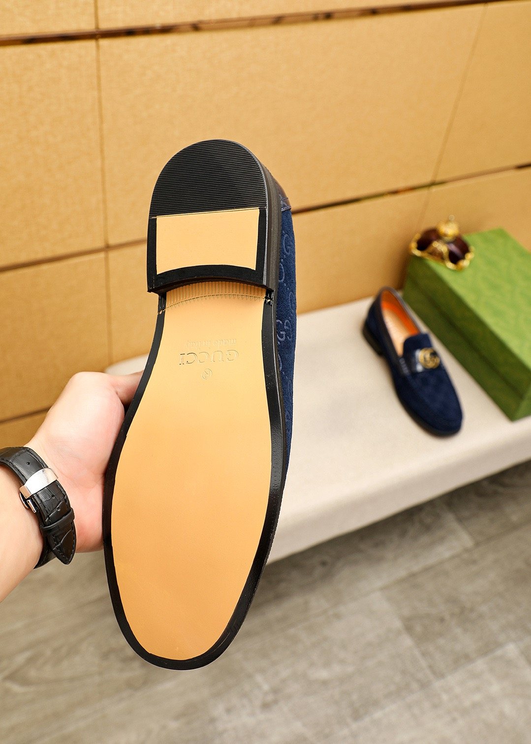 Gucci Patterned Hardware Loafers