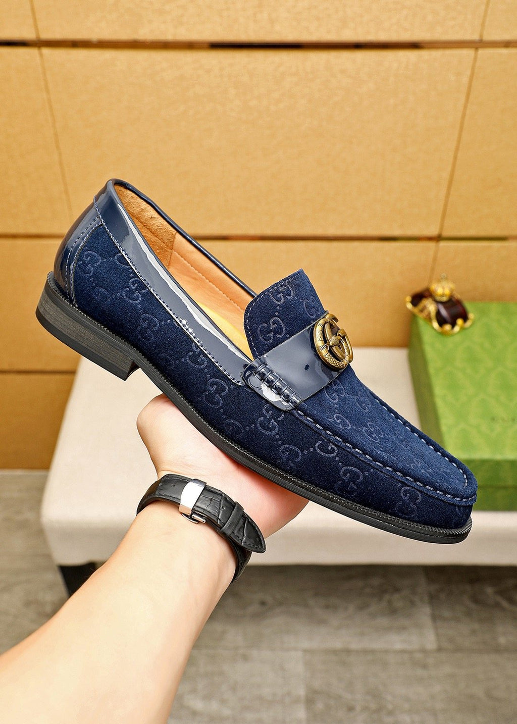Gucci Patterned Hardware Loafers