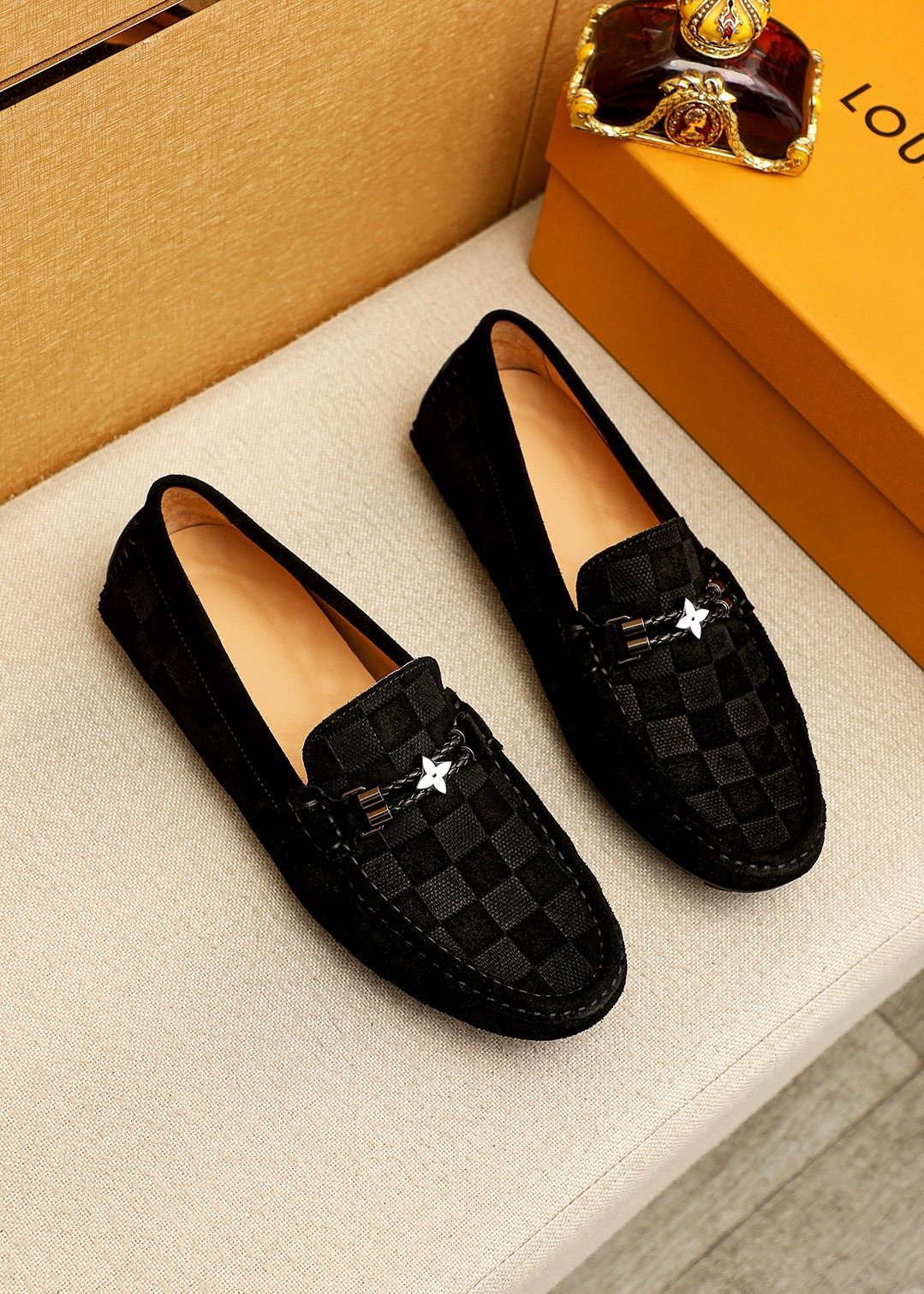 Louis Vuitton Check-Pattern Buckle Loafers