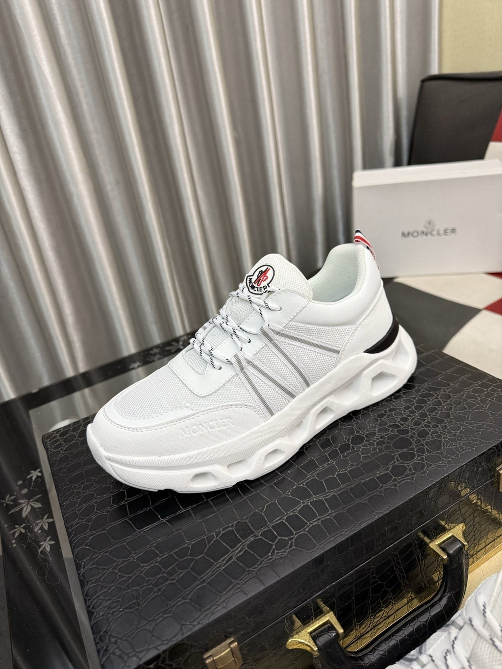 Moncler Sculpted-Sole Lace-Up Sneakers