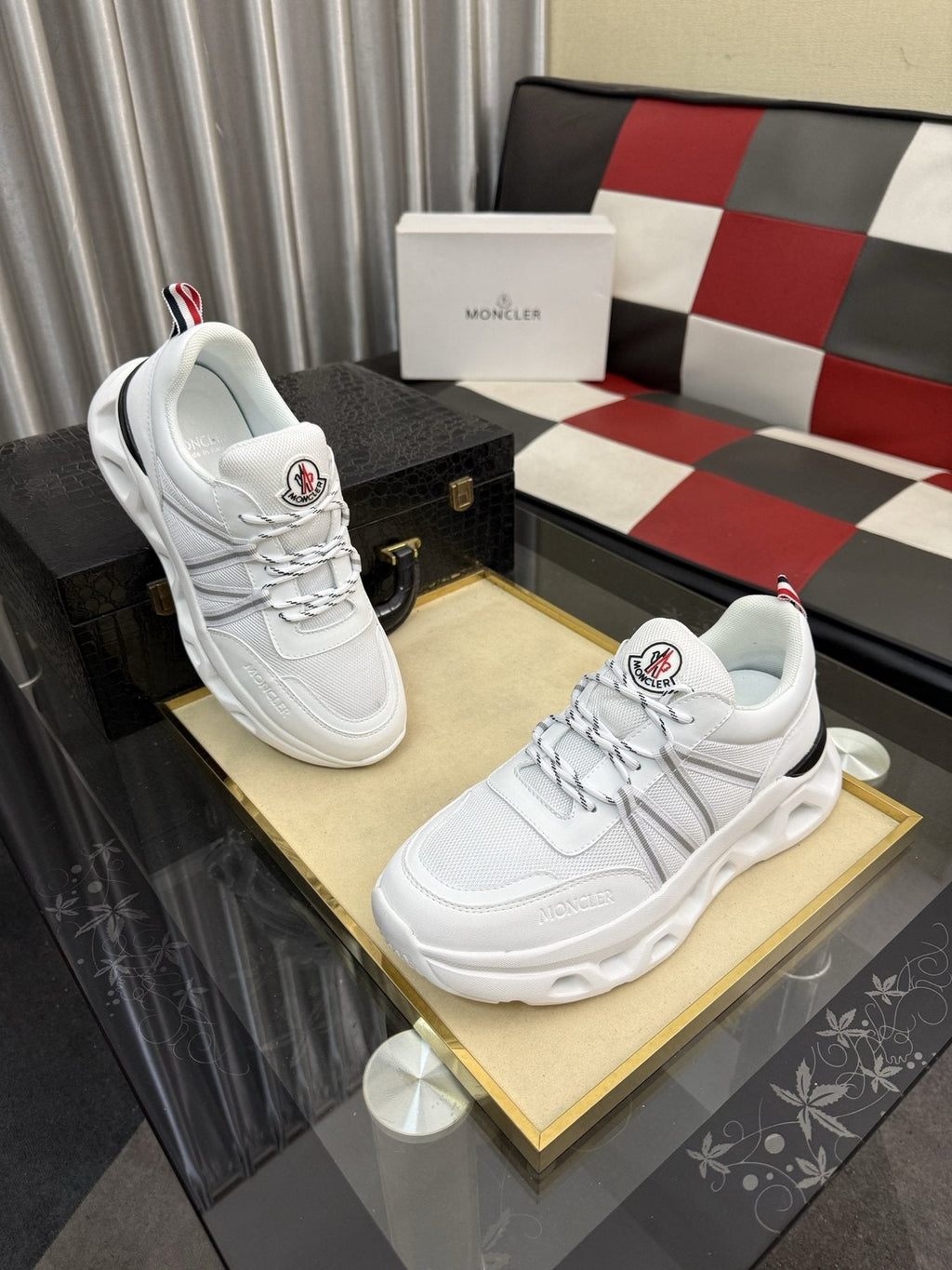 Moncler Sculpted-Sole Lace-Up Sneakers
