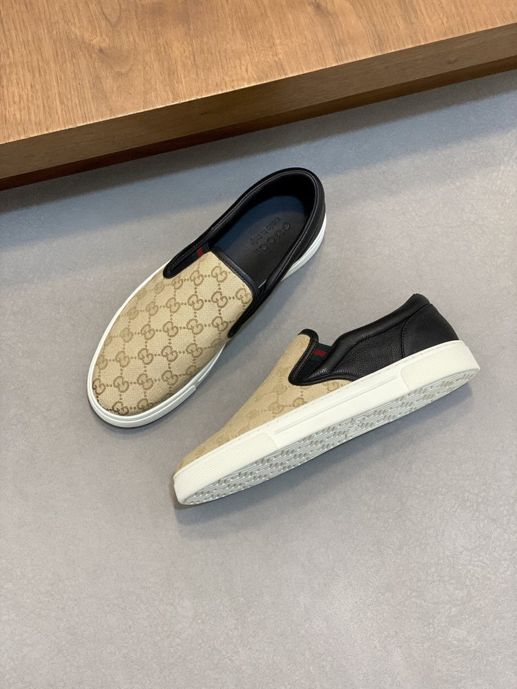 Gucci Patterned Slip-On Sneakers