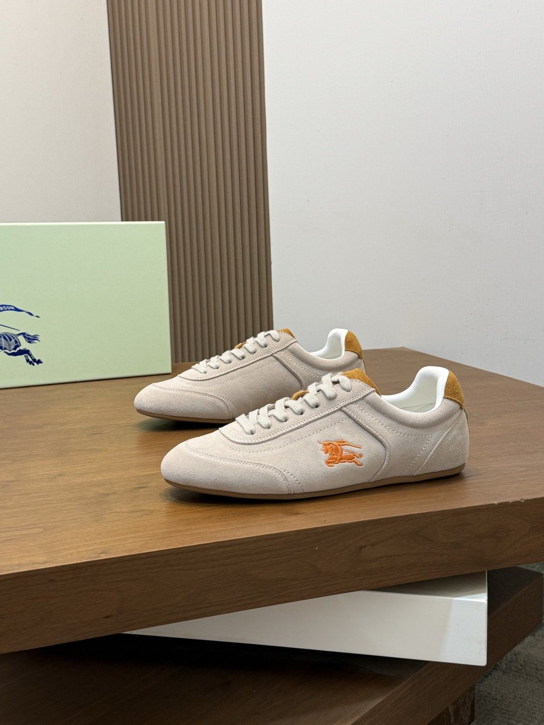 Burberry White Horse Graphic Low-Top Sneakers