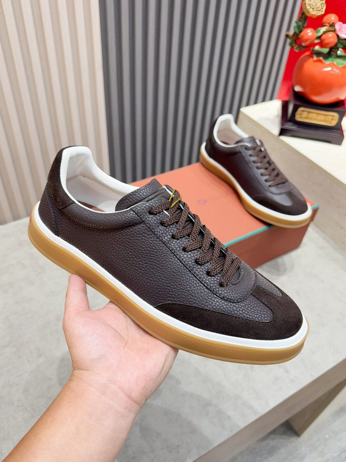 Paneled Low-Top Lace-Up Sneakers