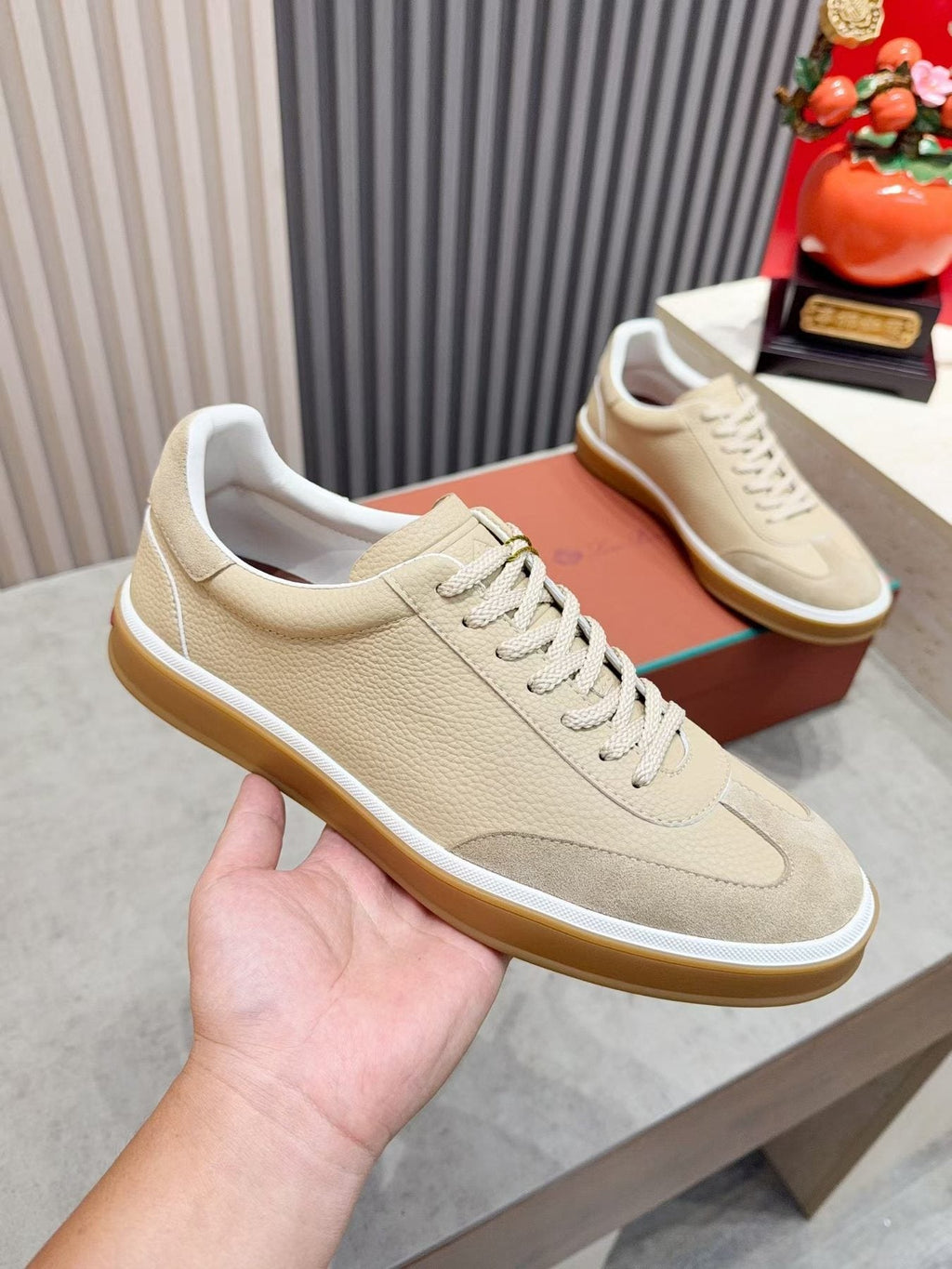 Paneled Low-Top Lace-Up Sneakers