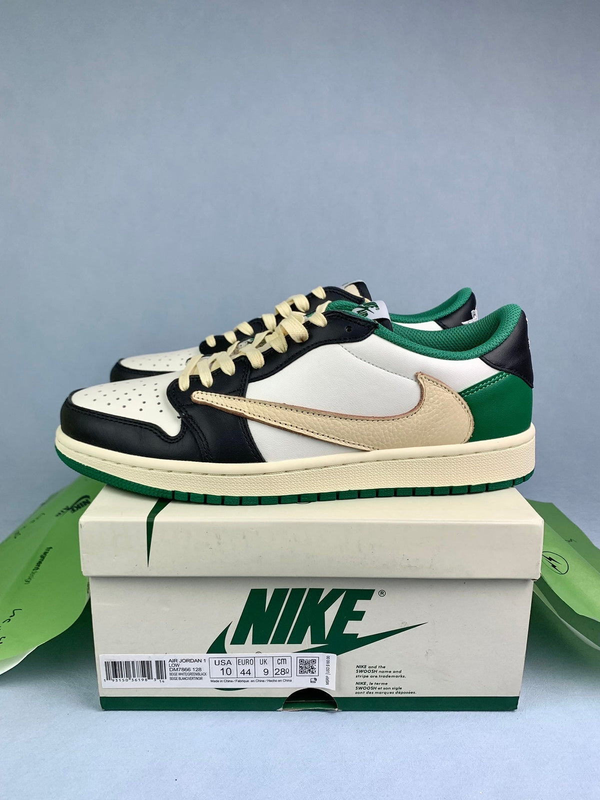 Air Jordan 1 Low Black/Green Unisex Sneakers DM7866-128