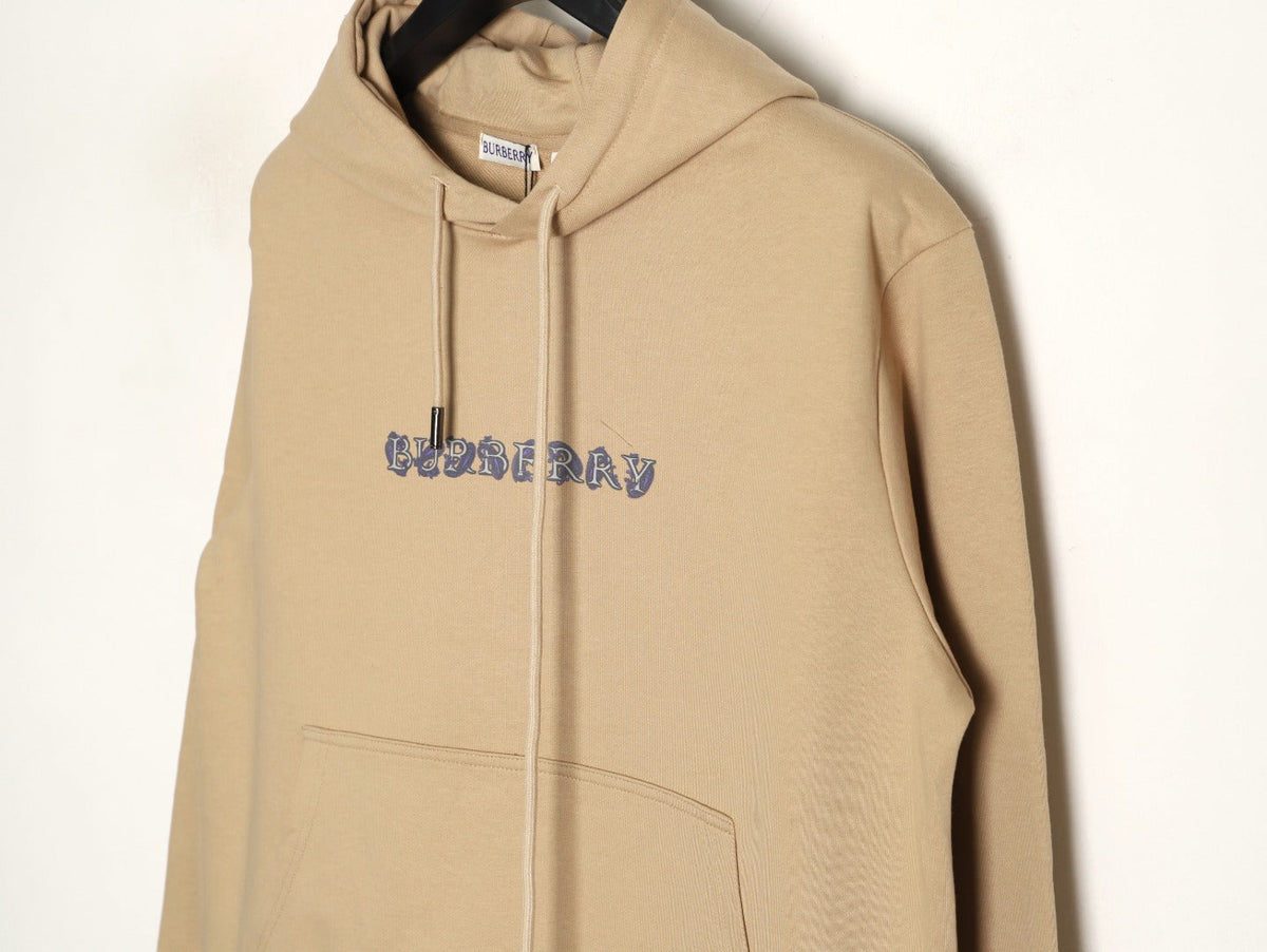 Burberry 25FW Logo-Print Full-Zip Hoodie - Beige