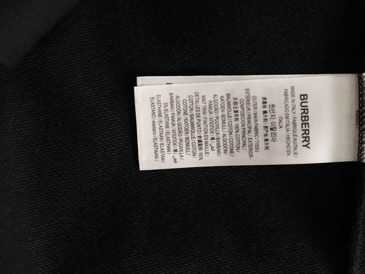 Burberry Logo-Detail Check-Panel Hooded Zip Jacket - Black