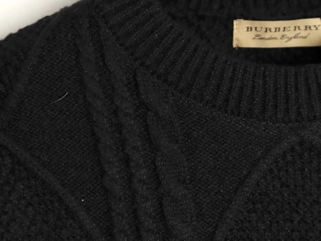 Burberry Layered-Look Check-Detail Crewneck Sweater - Black