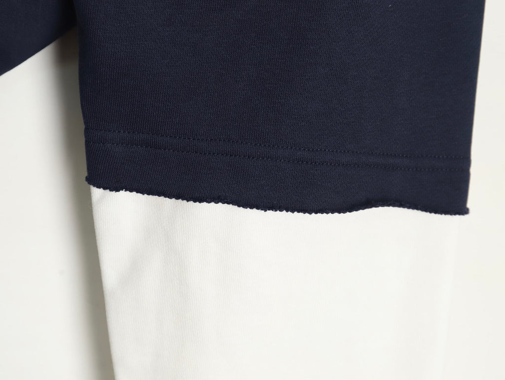 Gucci Lettering Layered-Look Crewneck Sweatshirt - Navy
